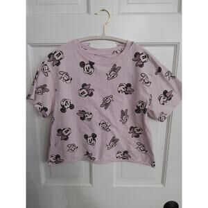 $Disney pink crop top t-shirt Minnie Mouse, Daisy Barbiecore Sz Sm